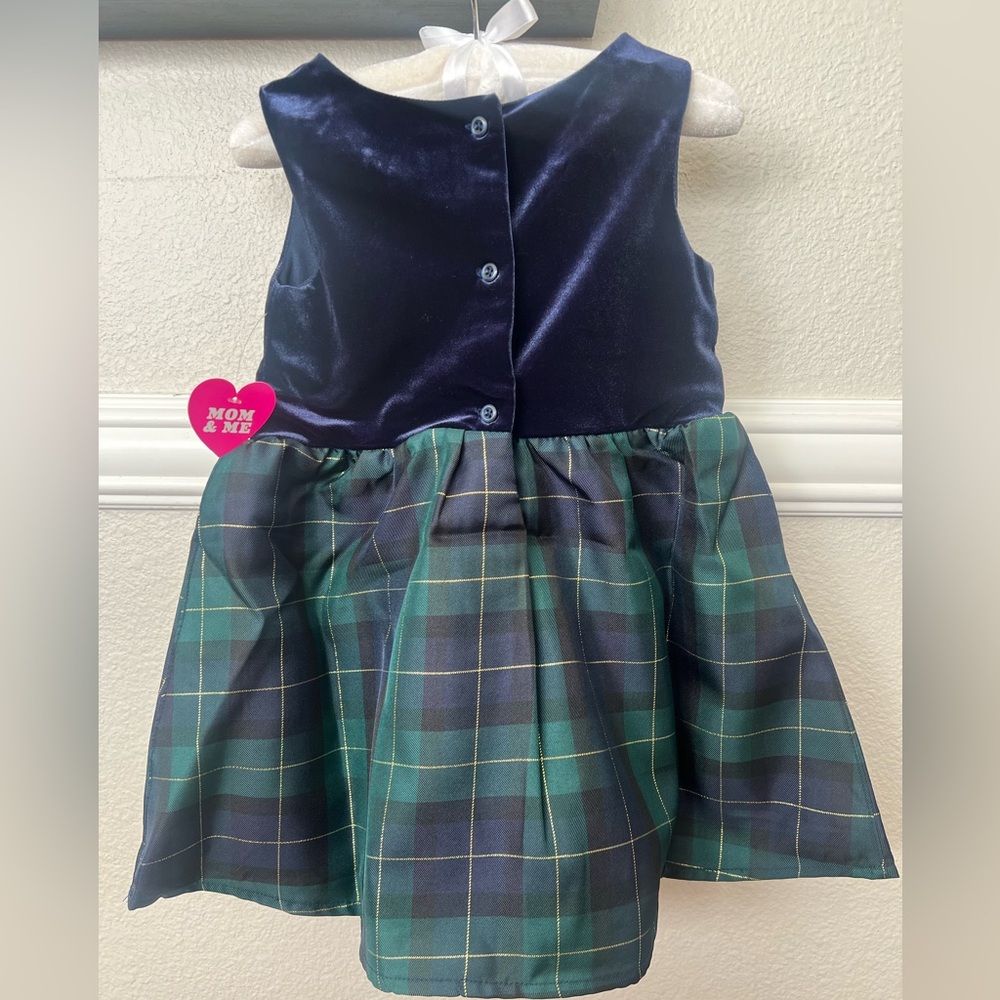 The Children's Place festive dress, size 3T, color: navy, hunter green - Picture 2 of 2